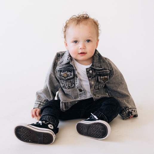 Silver Gray Denim Jacket | Baby & Toddler