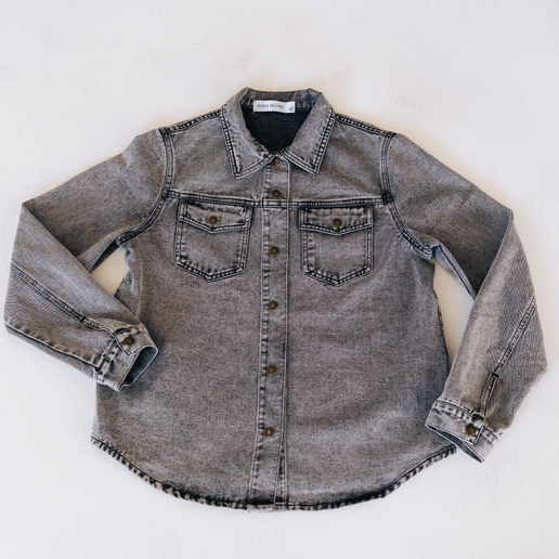 Silver Gray Denim Jacket | Women