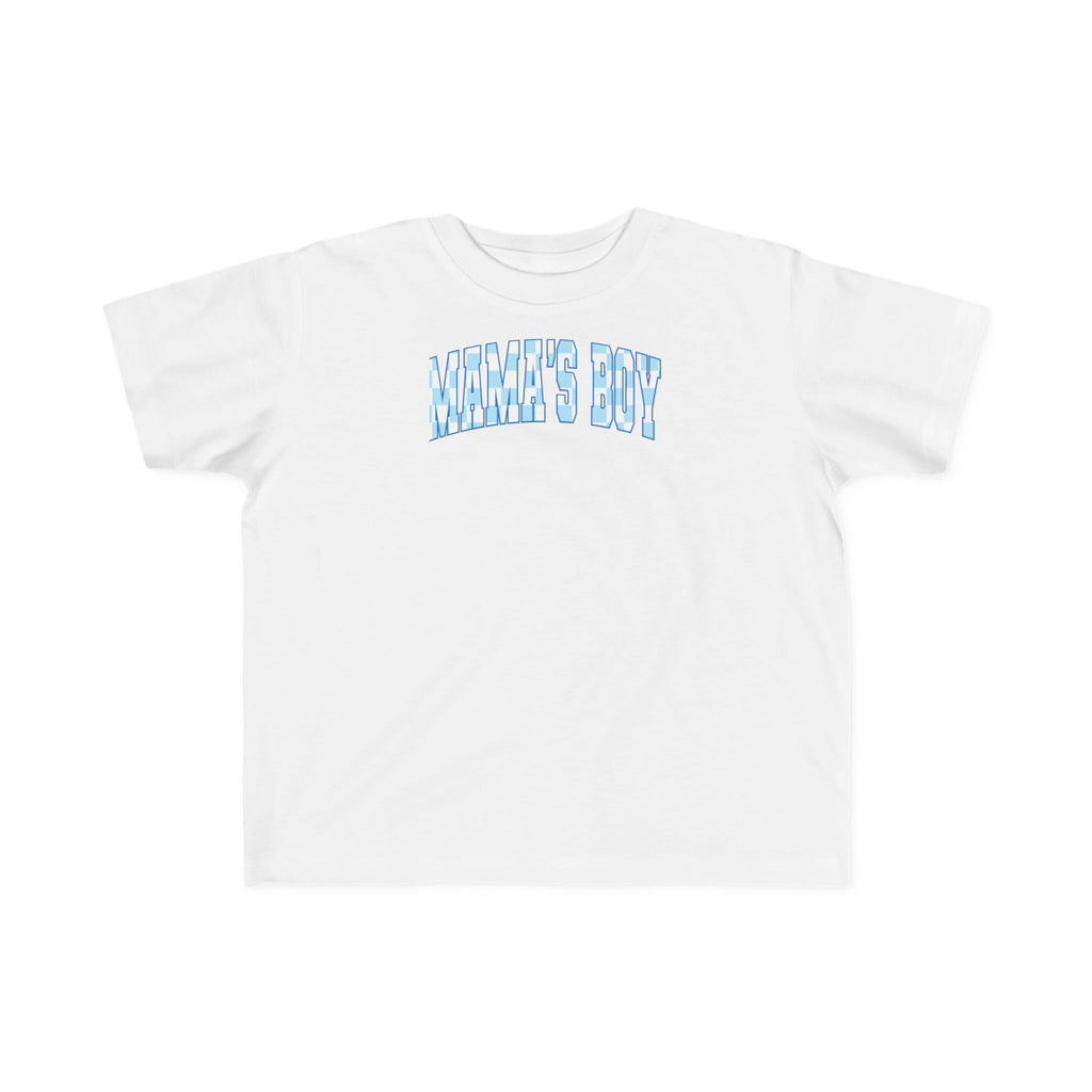 Blue Checkered Mama's Boy Toddler Tee