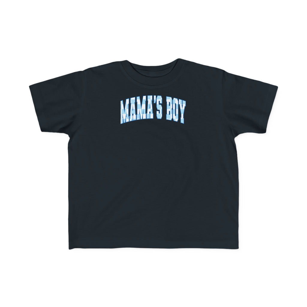 Blue Checkered Mama's Boy Toddler Tee