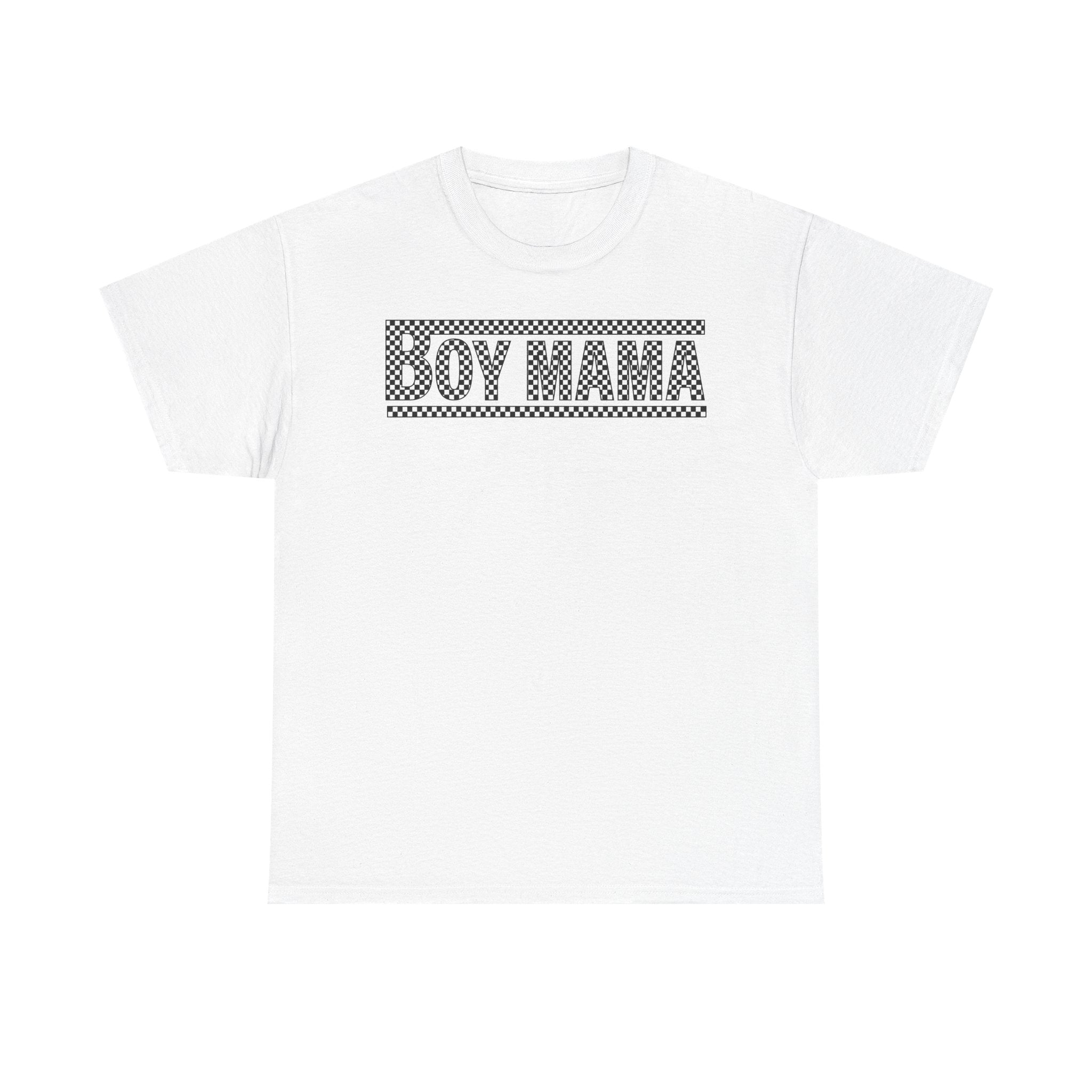Black Checkered Boy Mom Tee