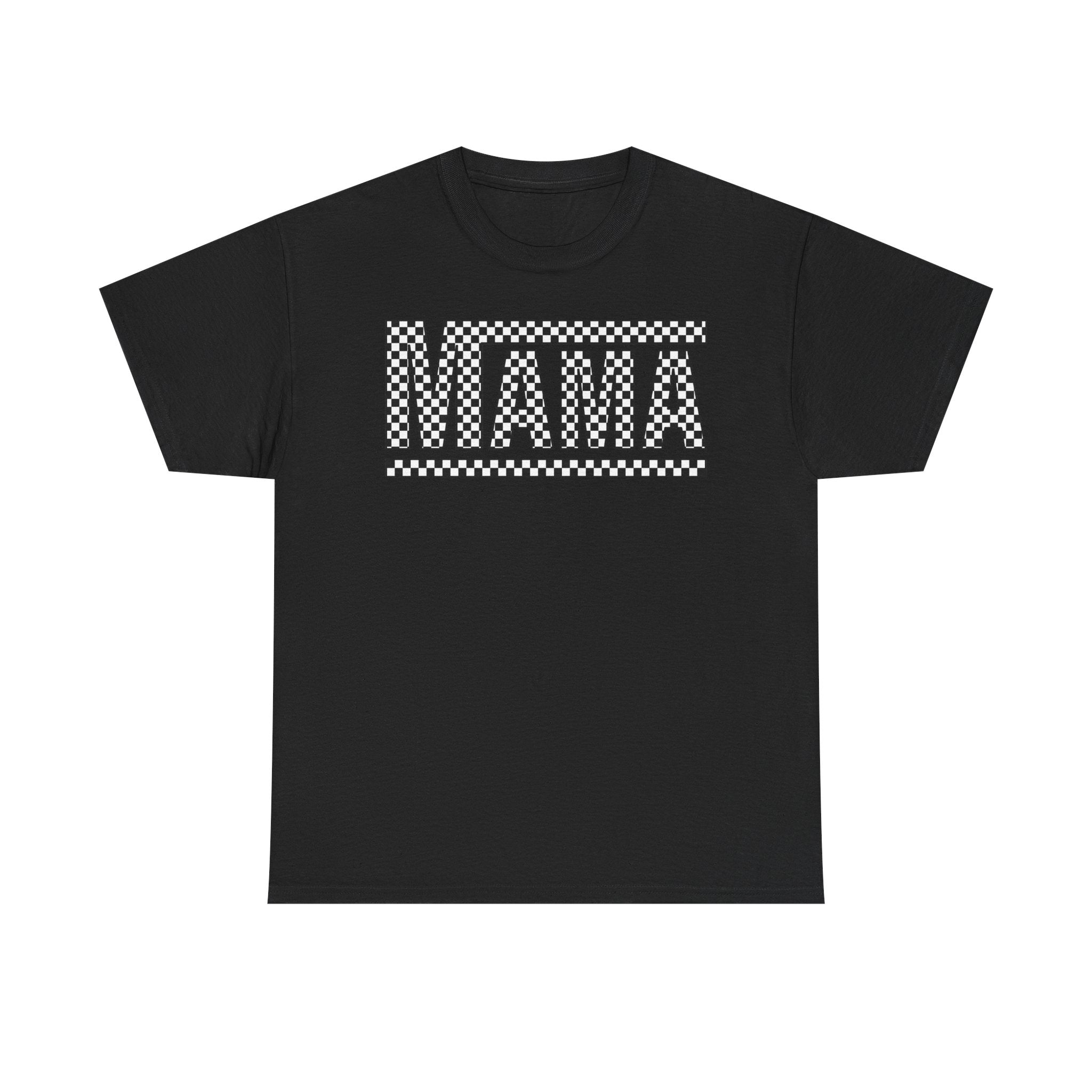Black Checkered Mama Tee