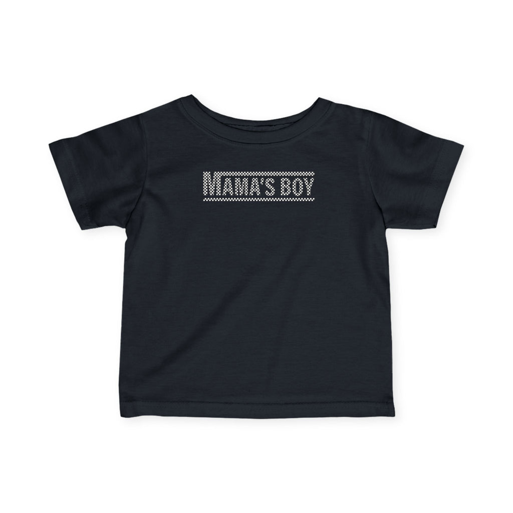 Black Checkered Mama's Boy Infant Tee