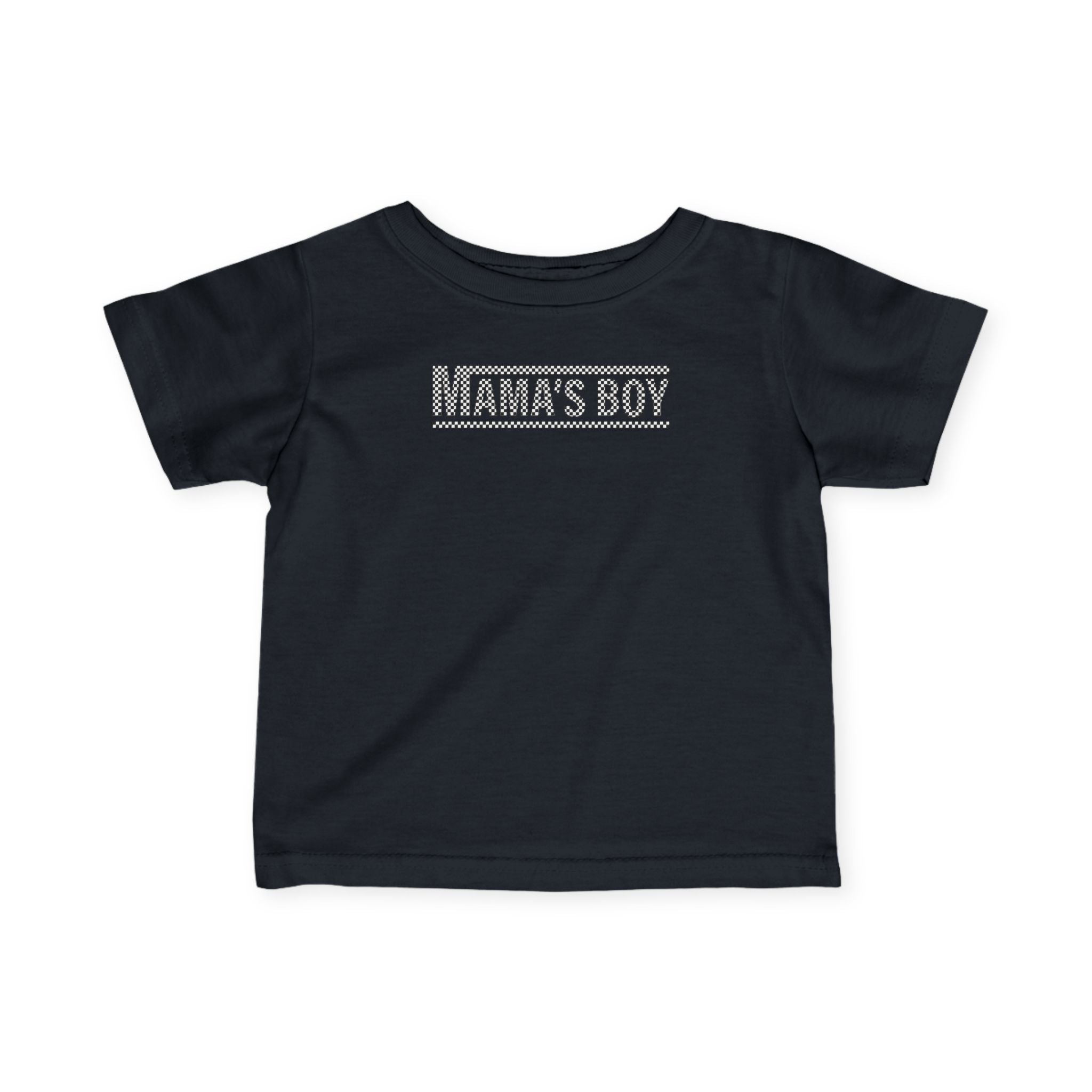 Black Checkered Mama's Boy Infant Tee