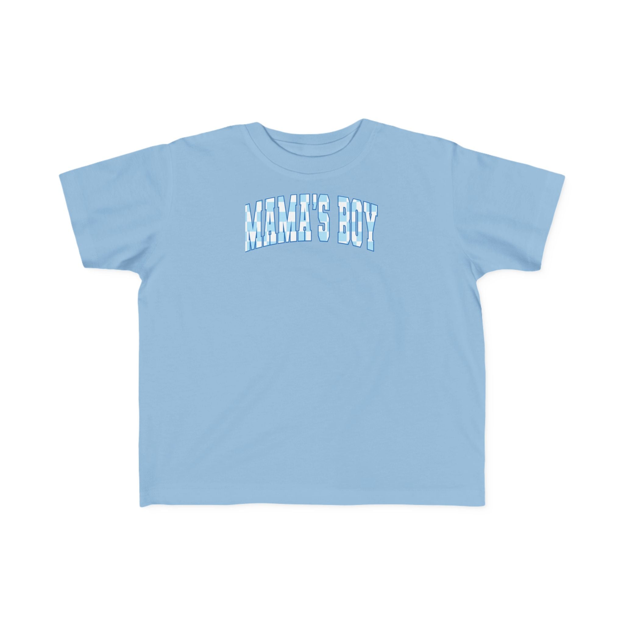 Blue Checkered Mama's Boy Toddler Tee