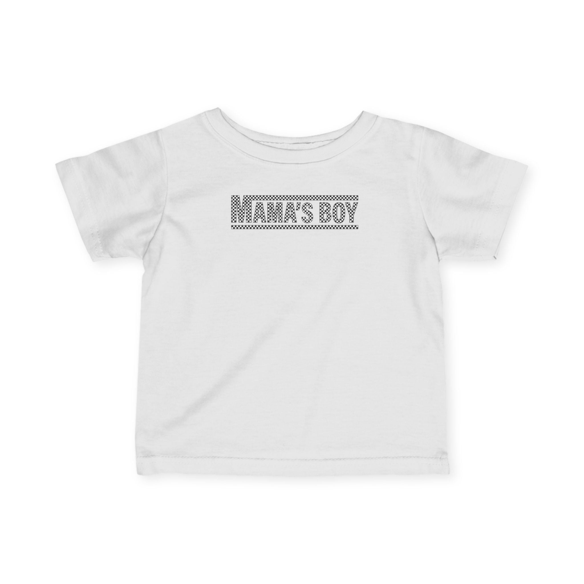 Black Checkered Mama's Boy Infant Tee