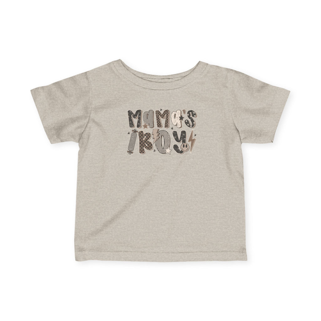 Infant Tee - Mama's Boy Grungy Smiley Face Tee