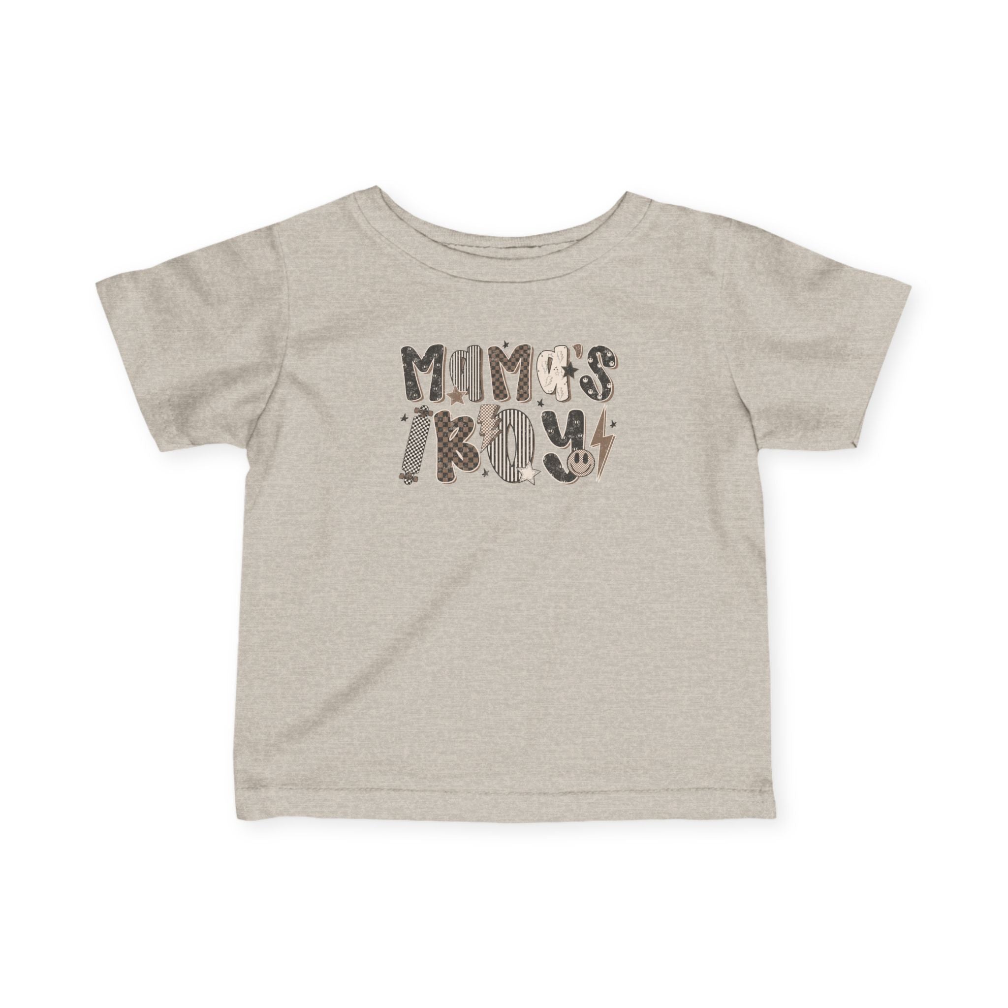 Infant Tee - Mama's Boy Grungy Smiley Face Tee