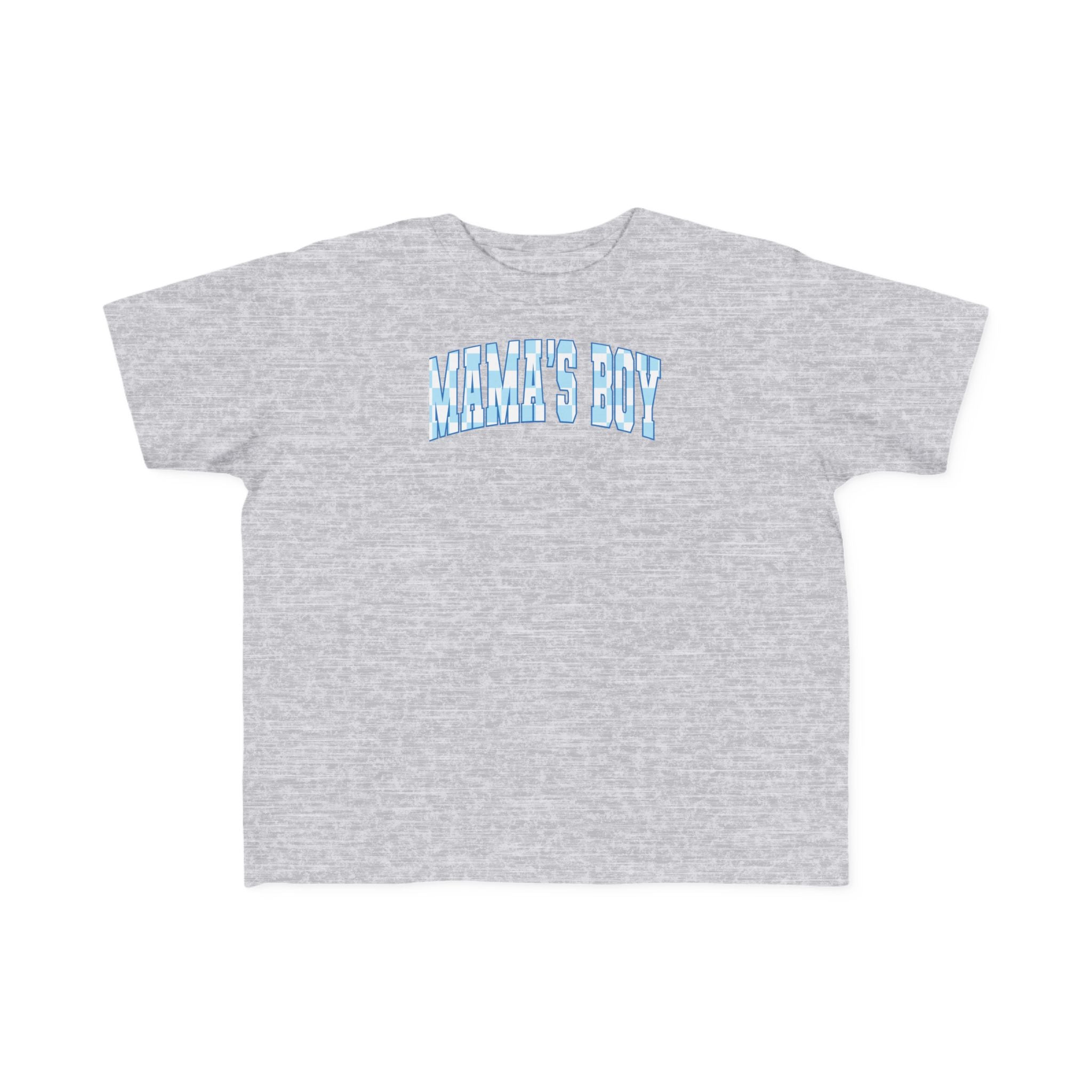Blue Checkered Mama's Boy Toddler Tee