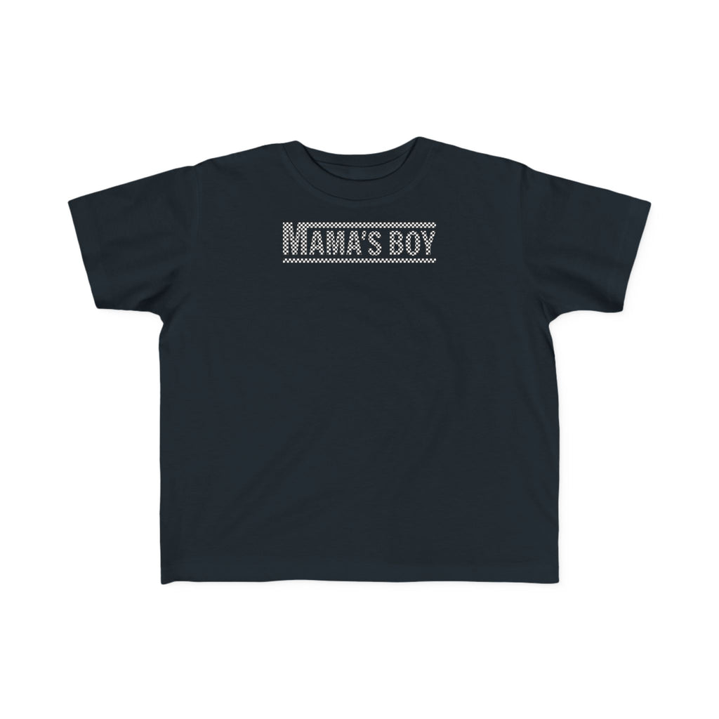 Black Checkered Mama's Boy Toddler Tee