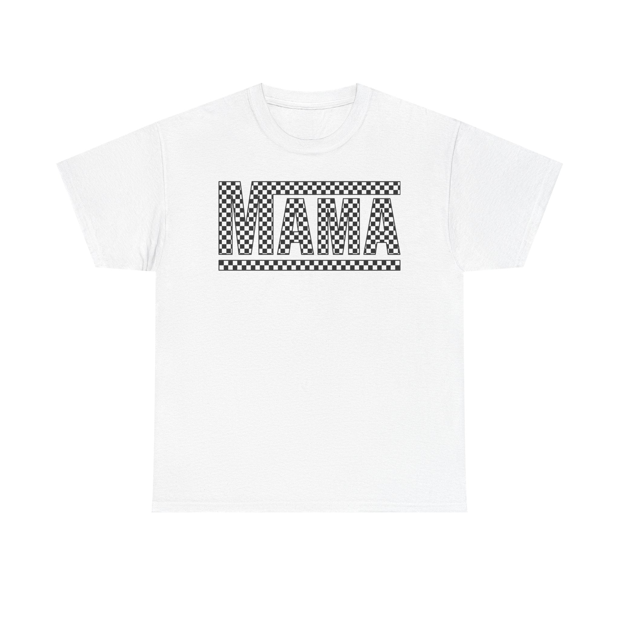 Black Checkered Mama Tee