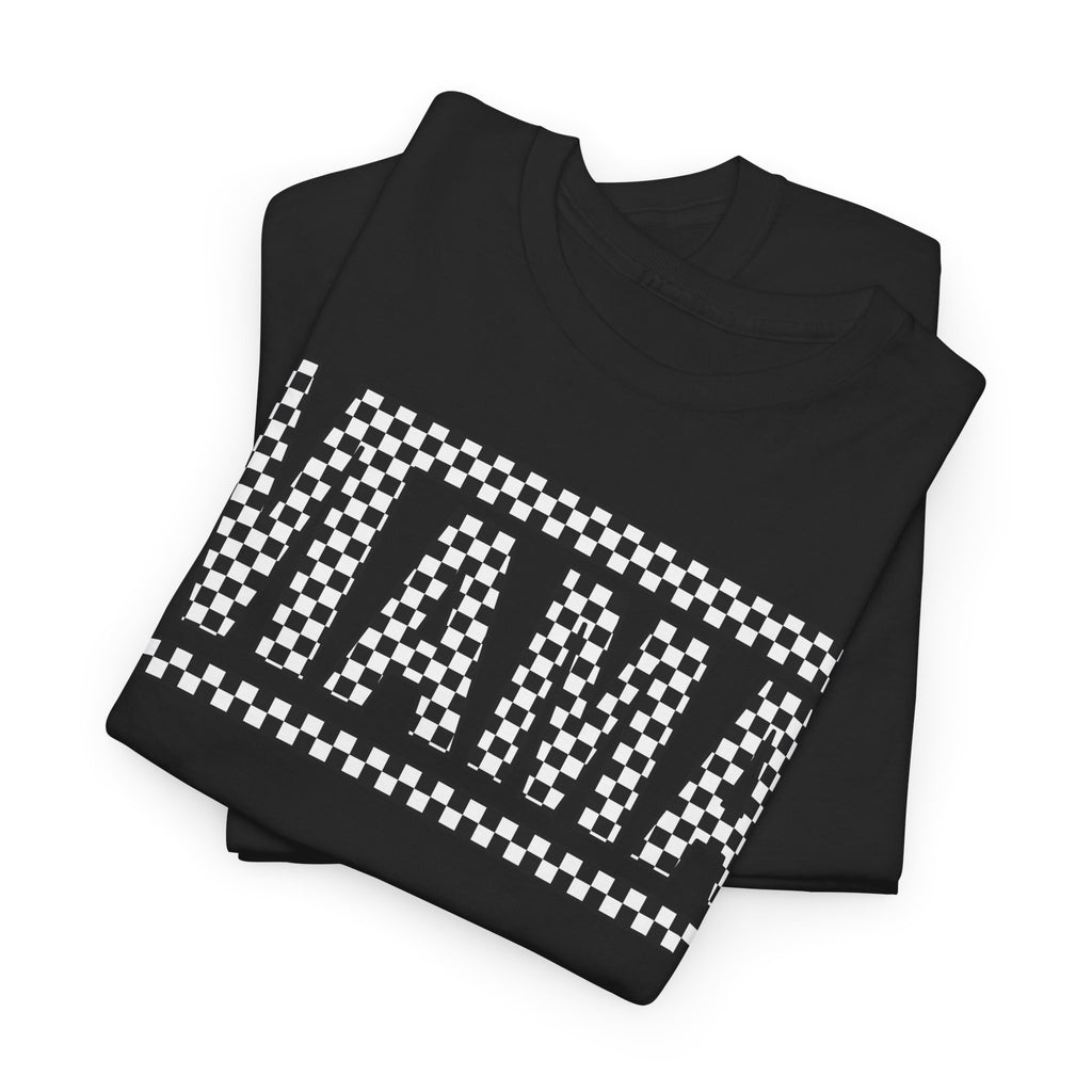 Black Checkered Mama Tee