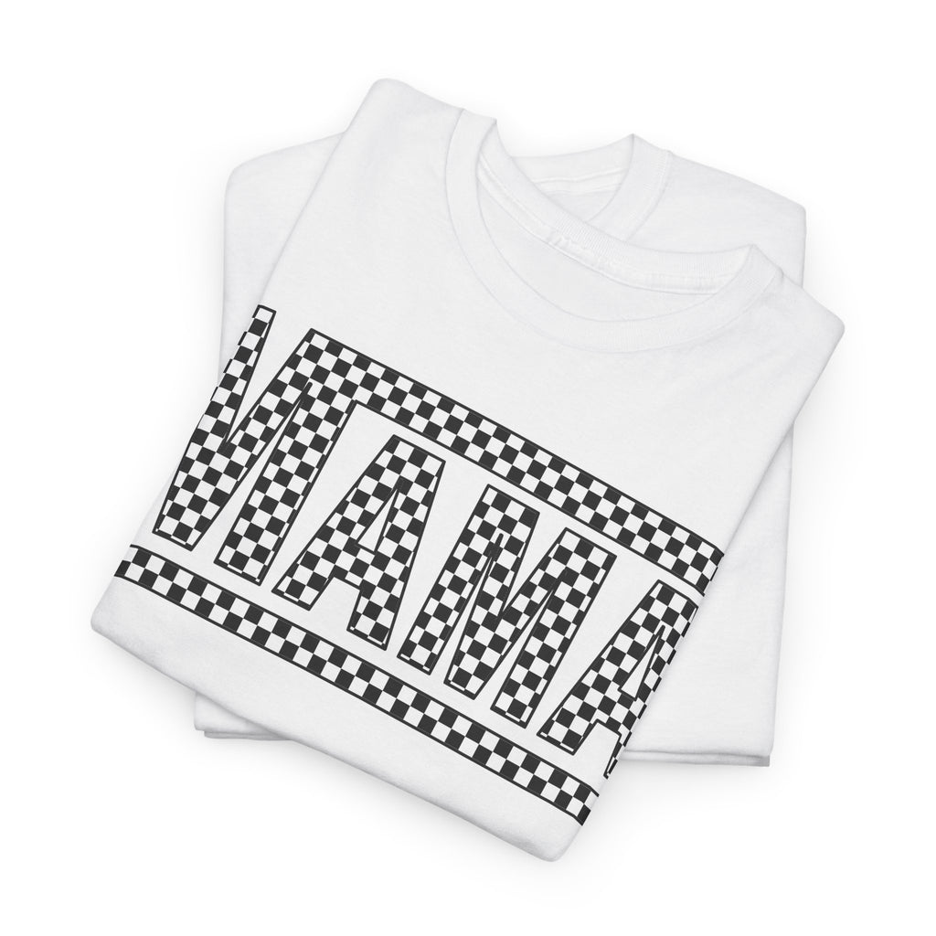 Black Checkered Mama Tee