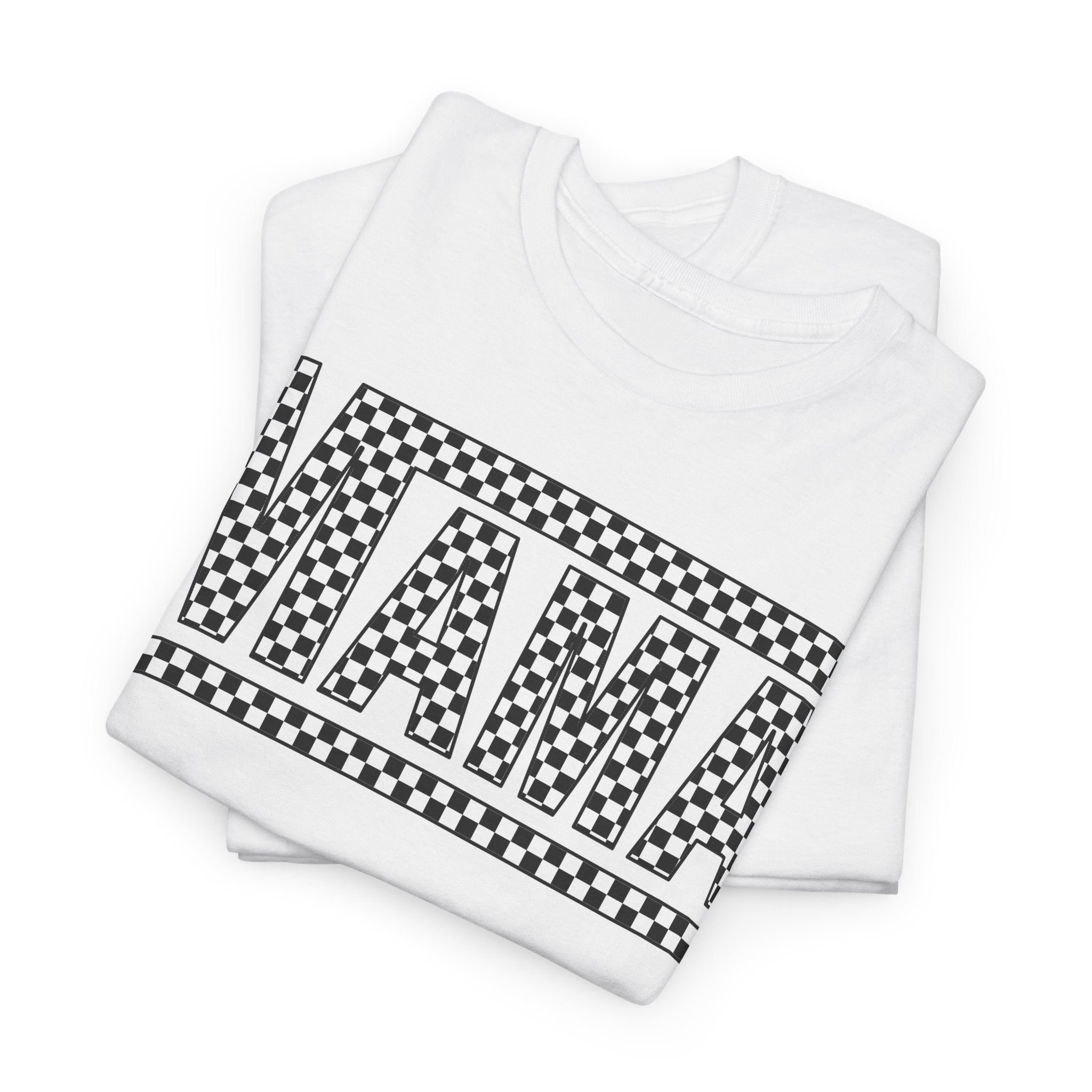 Black Checkered Mama Tee