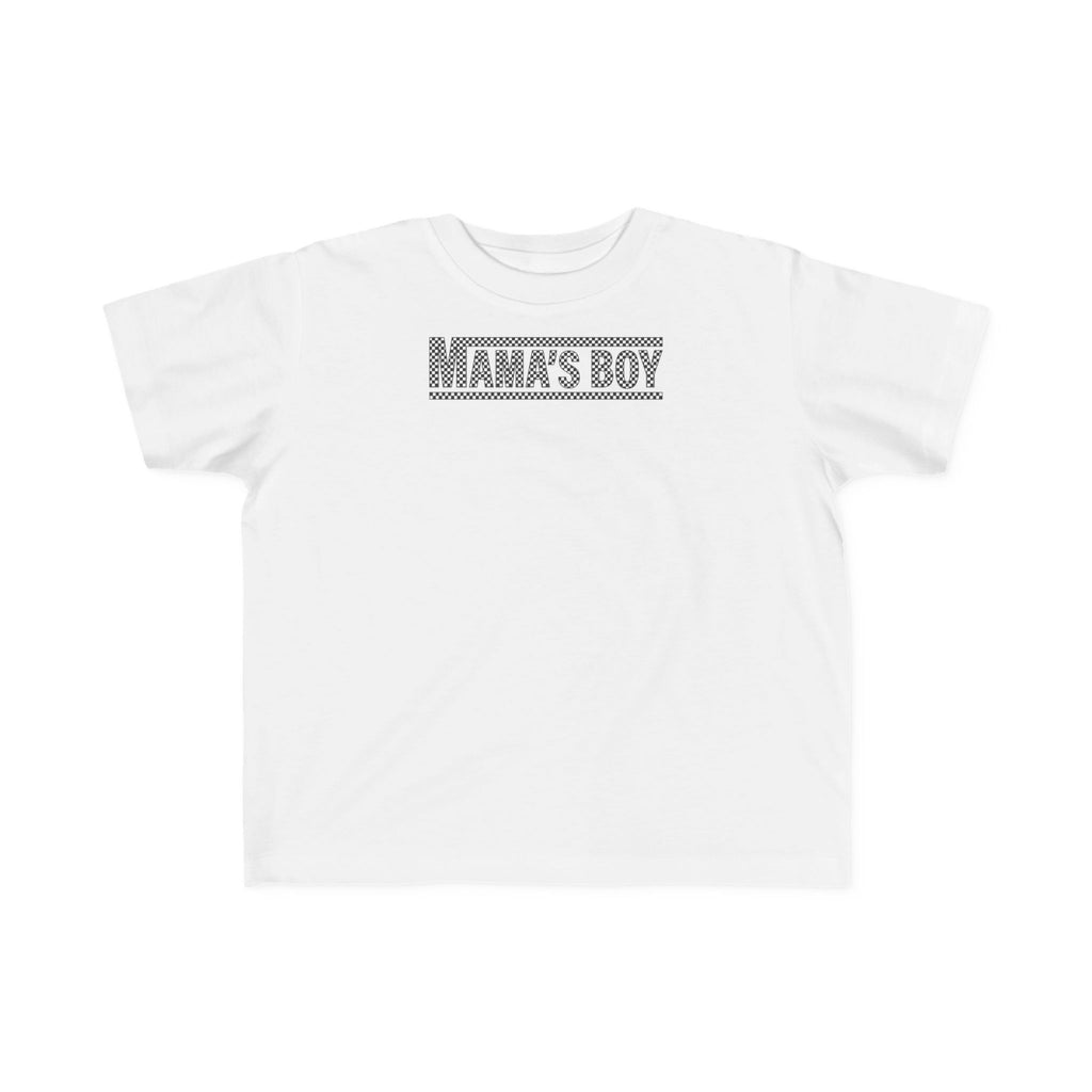 Black Checkered Mama's Boy Toddler Tee