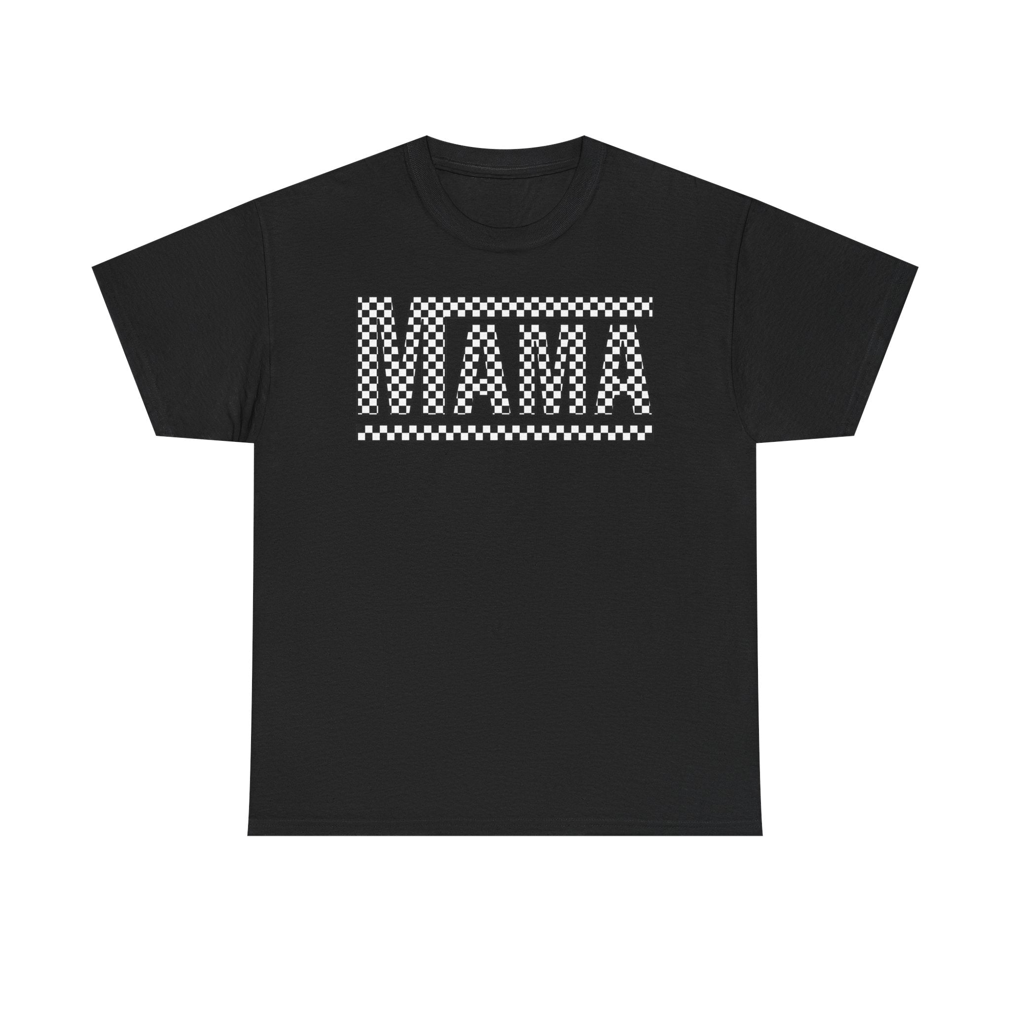 Black Checkered Mama Tee
